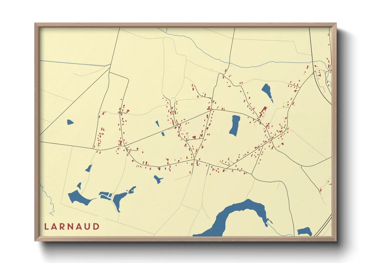 Une affiche de carte sur Larnaud