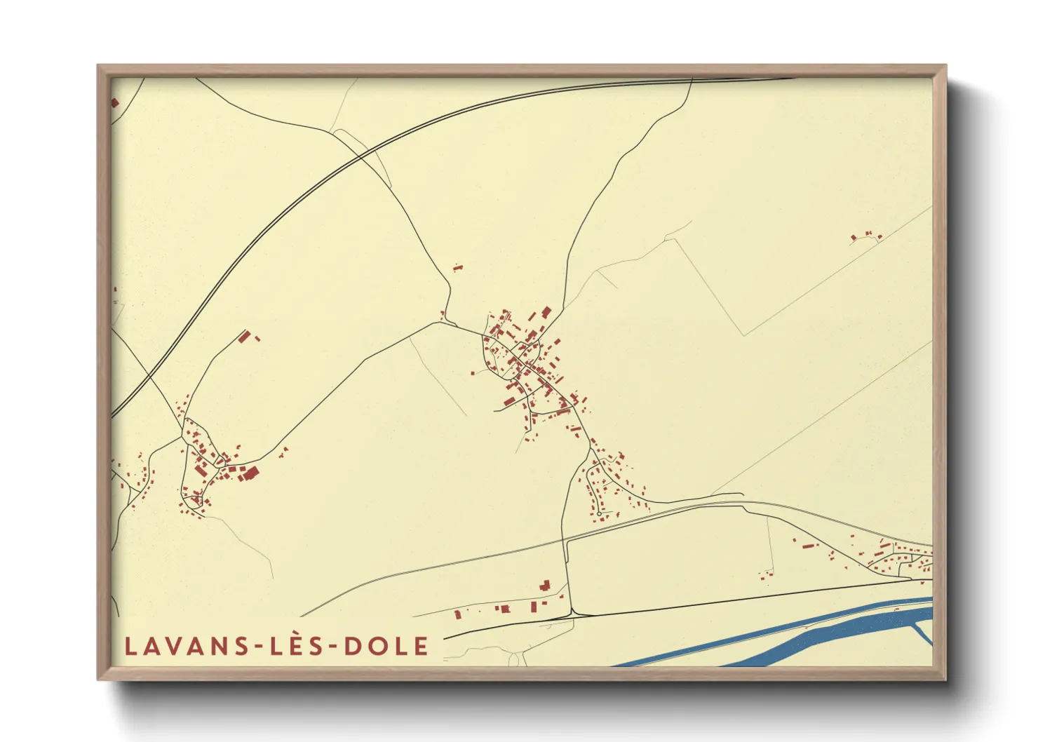 Une affiche de carte sur Lavans-lès-Dole
