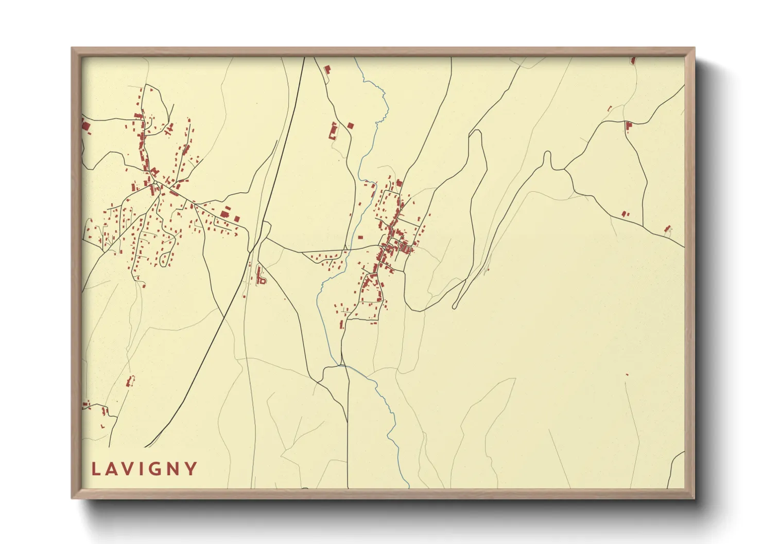 Une affiche de carte sur Lavigny