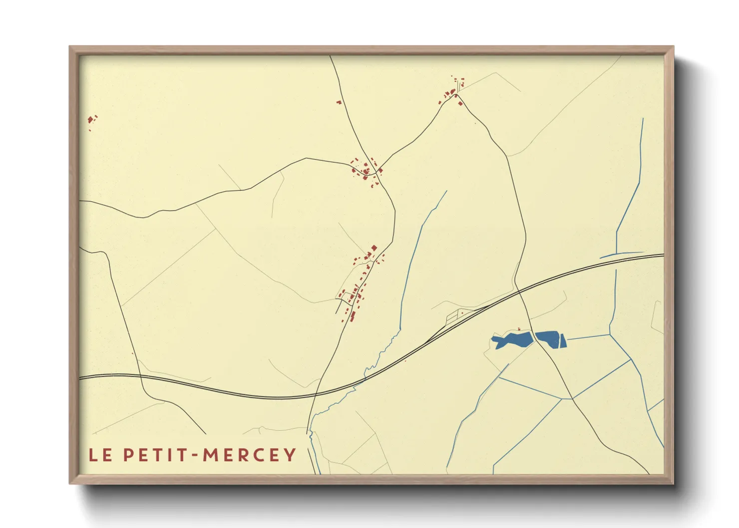 Une affiche de carte sur Le Petit-Mercey