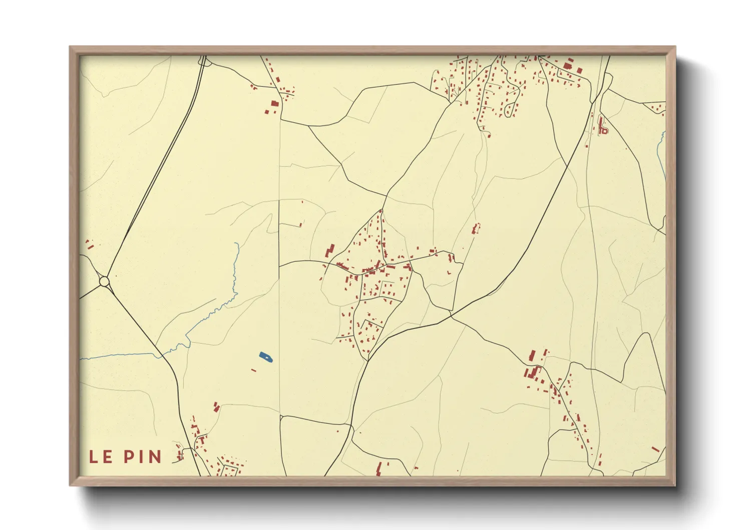 Une affiche de carte sur Le Pin