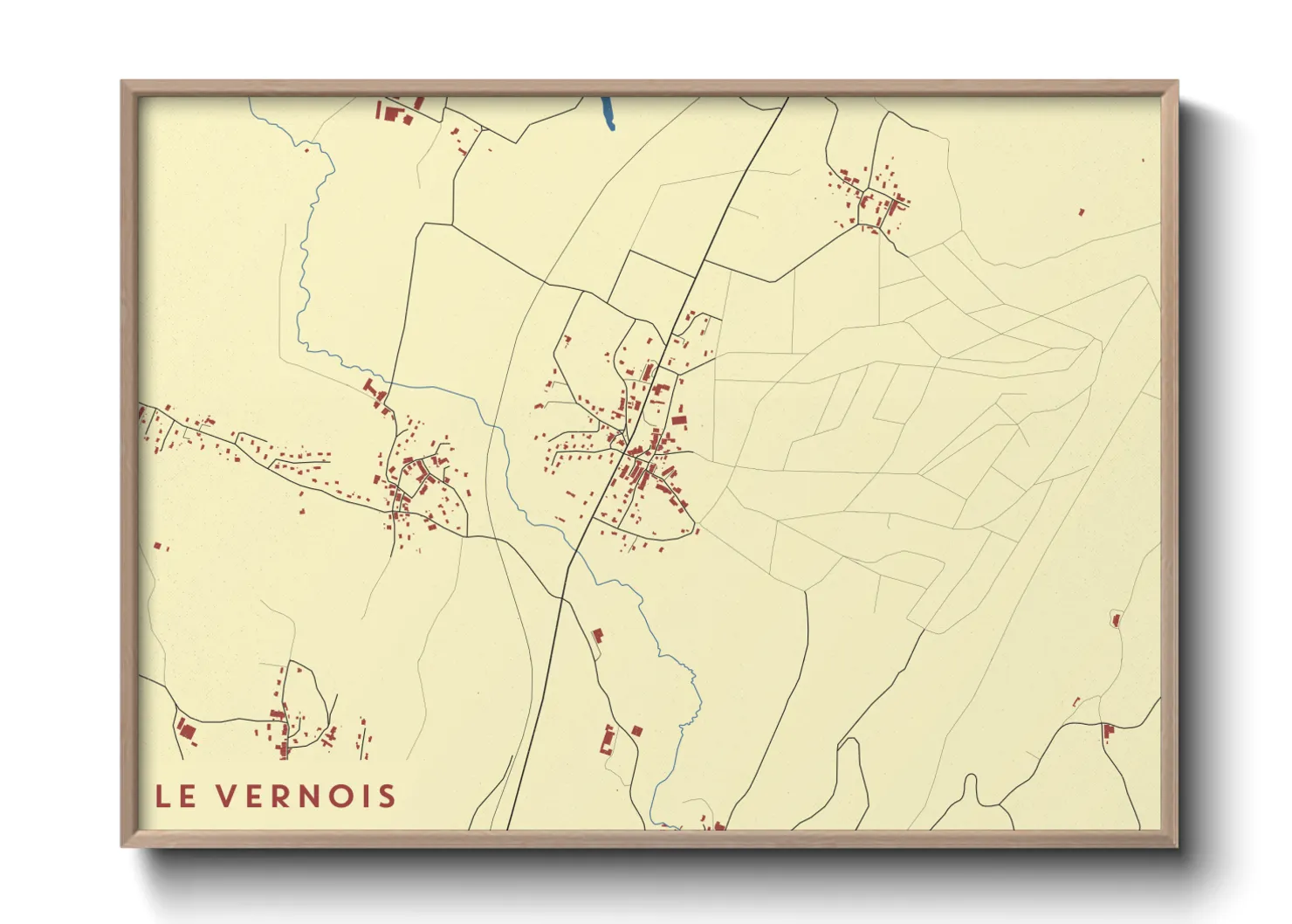Une affiche de carte sur Le Vernois