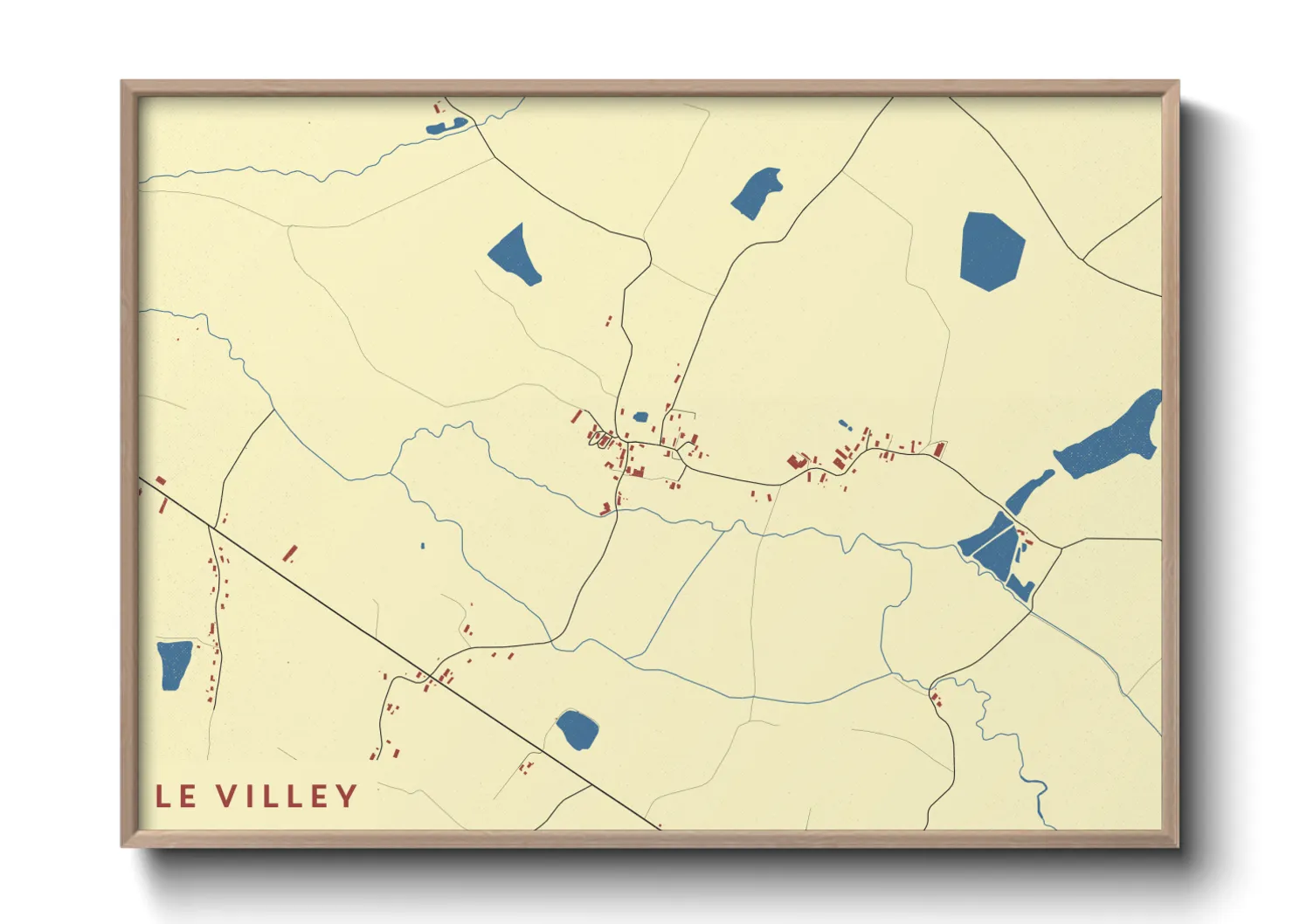 Une affiche de carte sur Le Villey