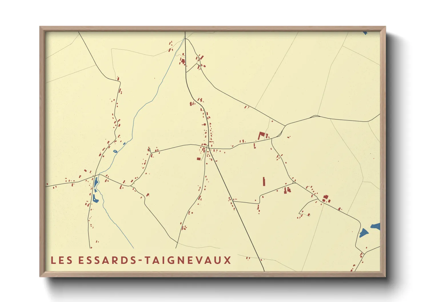 Une affiche de carte sur Les Essards-Taignevaux