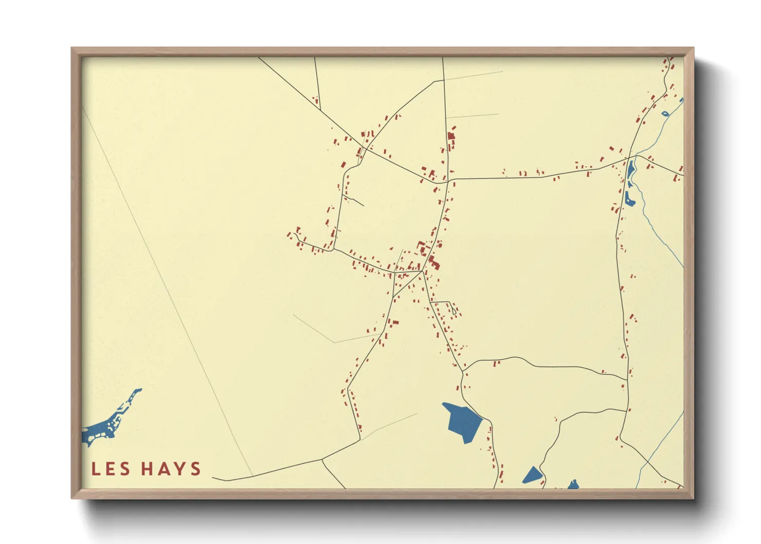 Une affiche de carte sur Les Hays