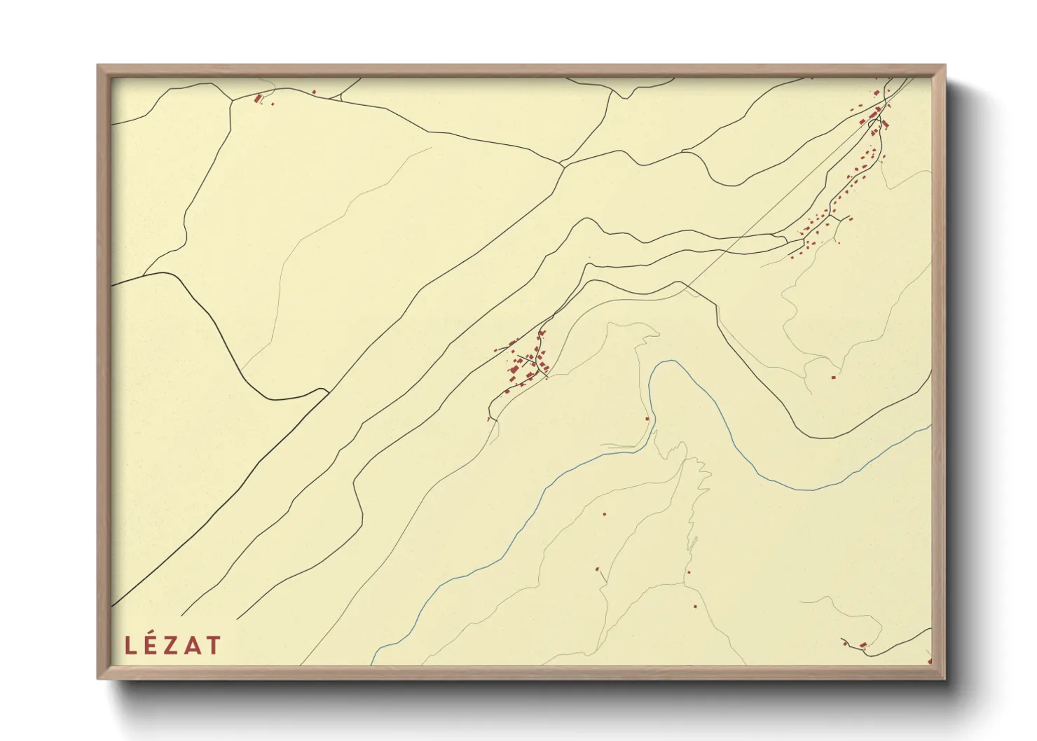 Une affiche de carte sur Lézat