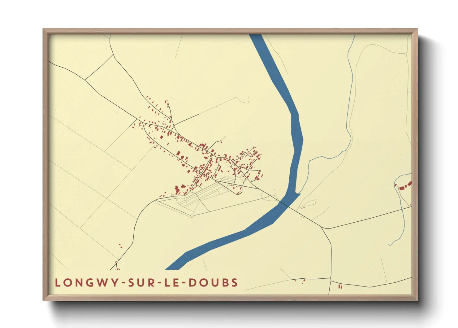 Une affiche de carte sur Longwy-sur-le-Doubs