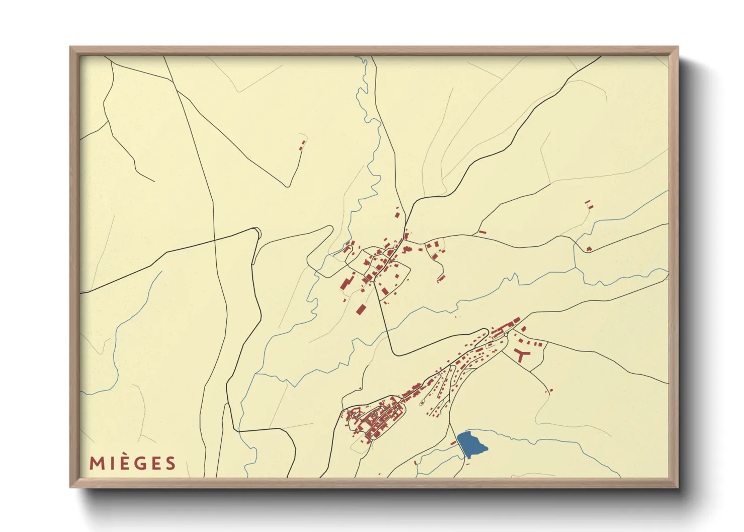 Une affiche de carte sur Mièges