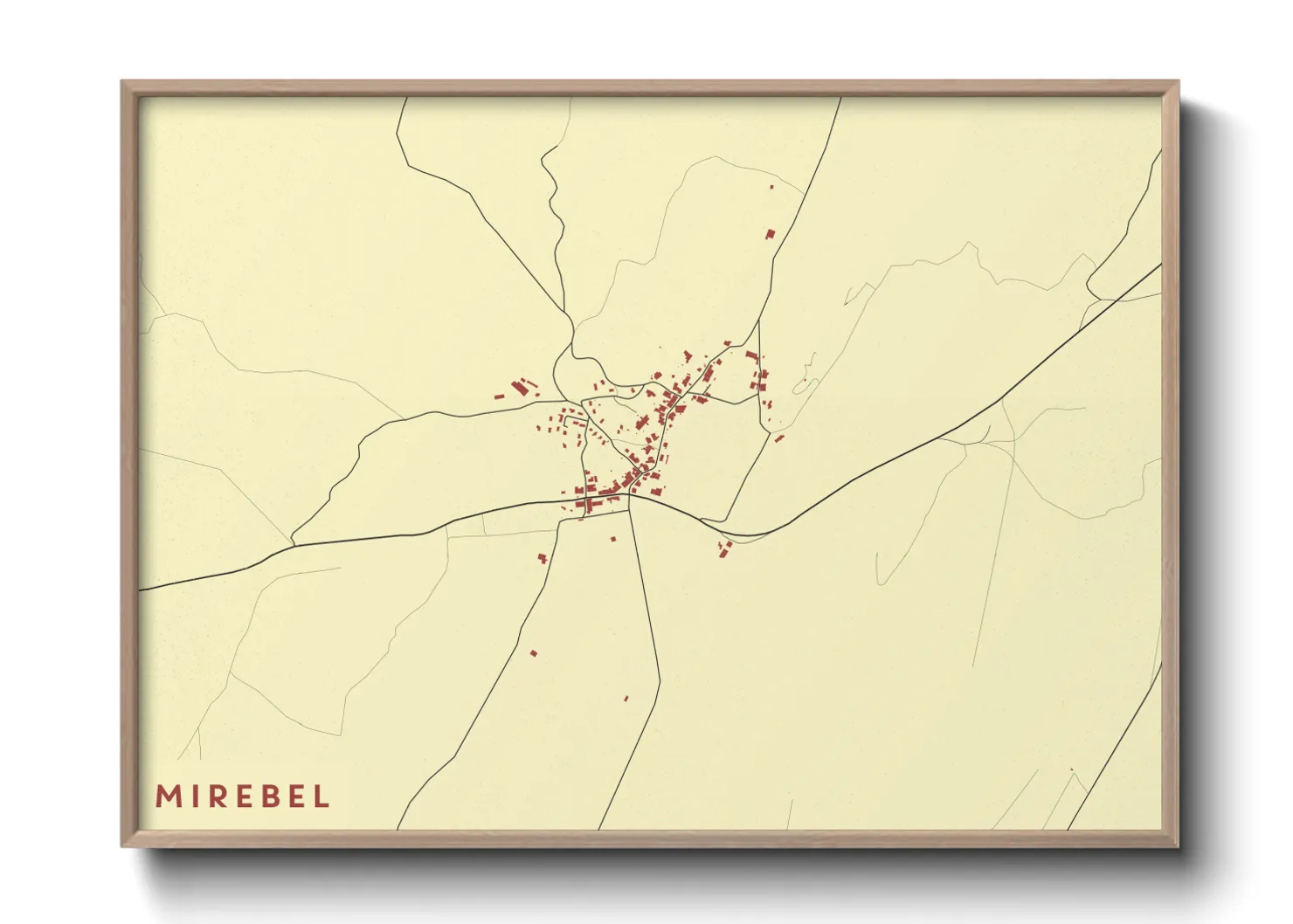 Une affiche de carte sur Mirebel