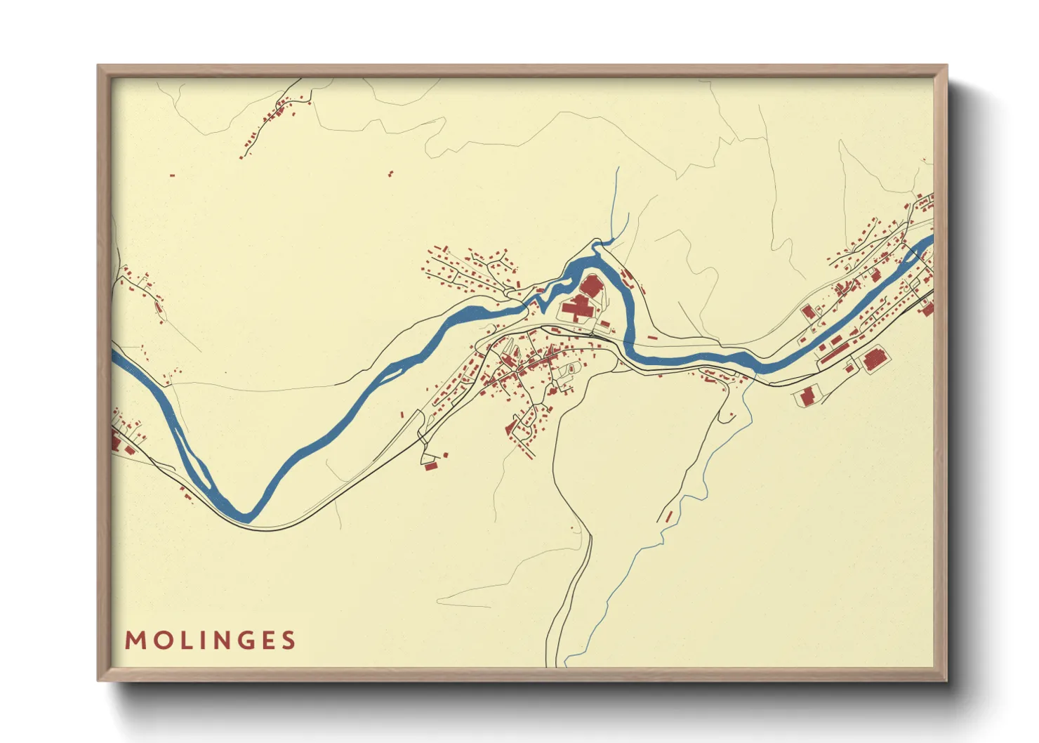 Une affiche de carte sur Molinges