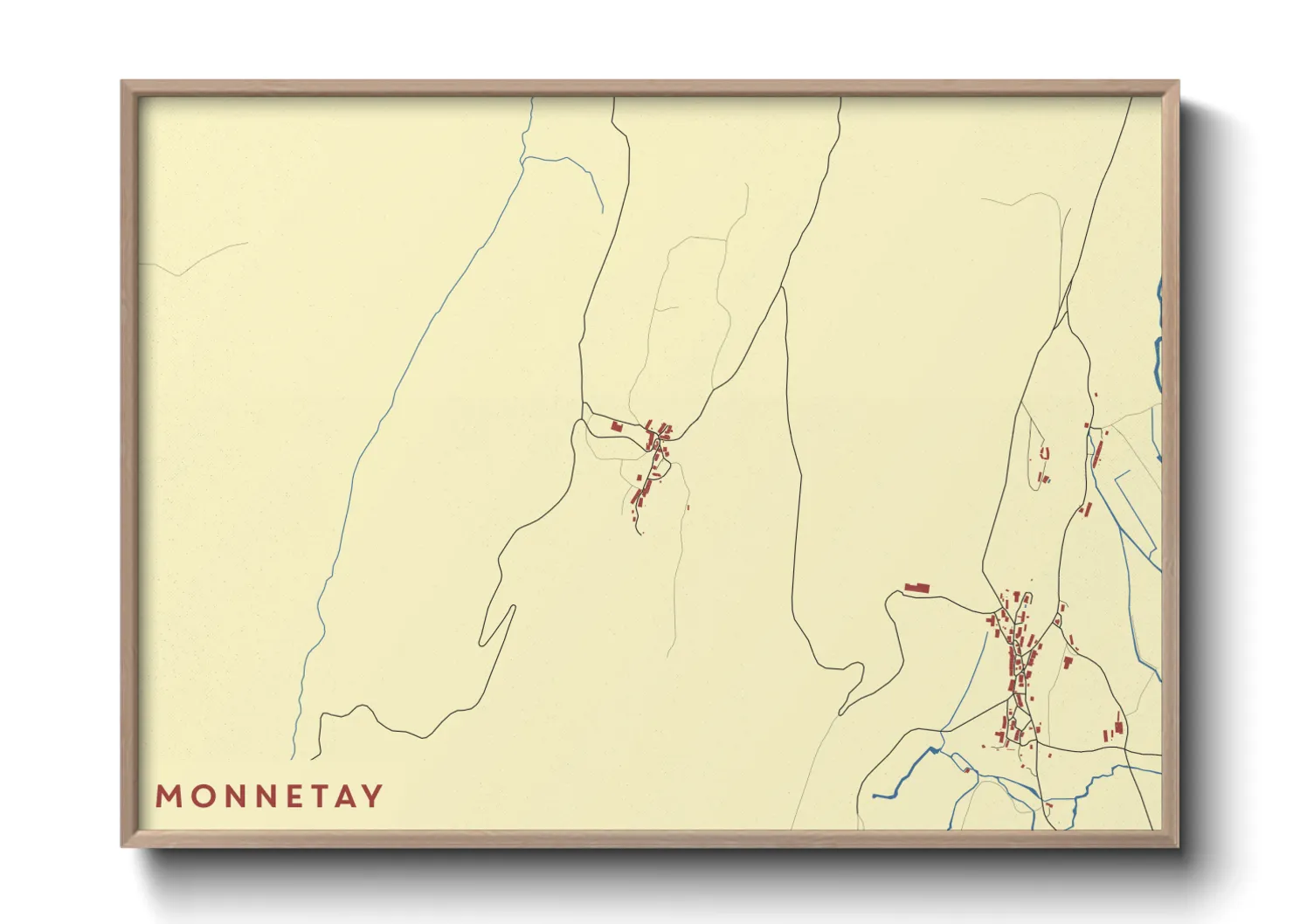 Une affiche de carte sur Monnetay
