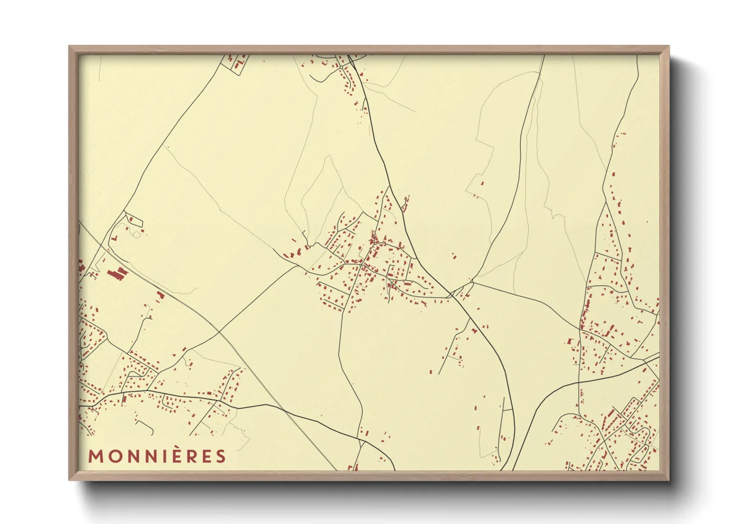 Une affiche de carte sur Monnières