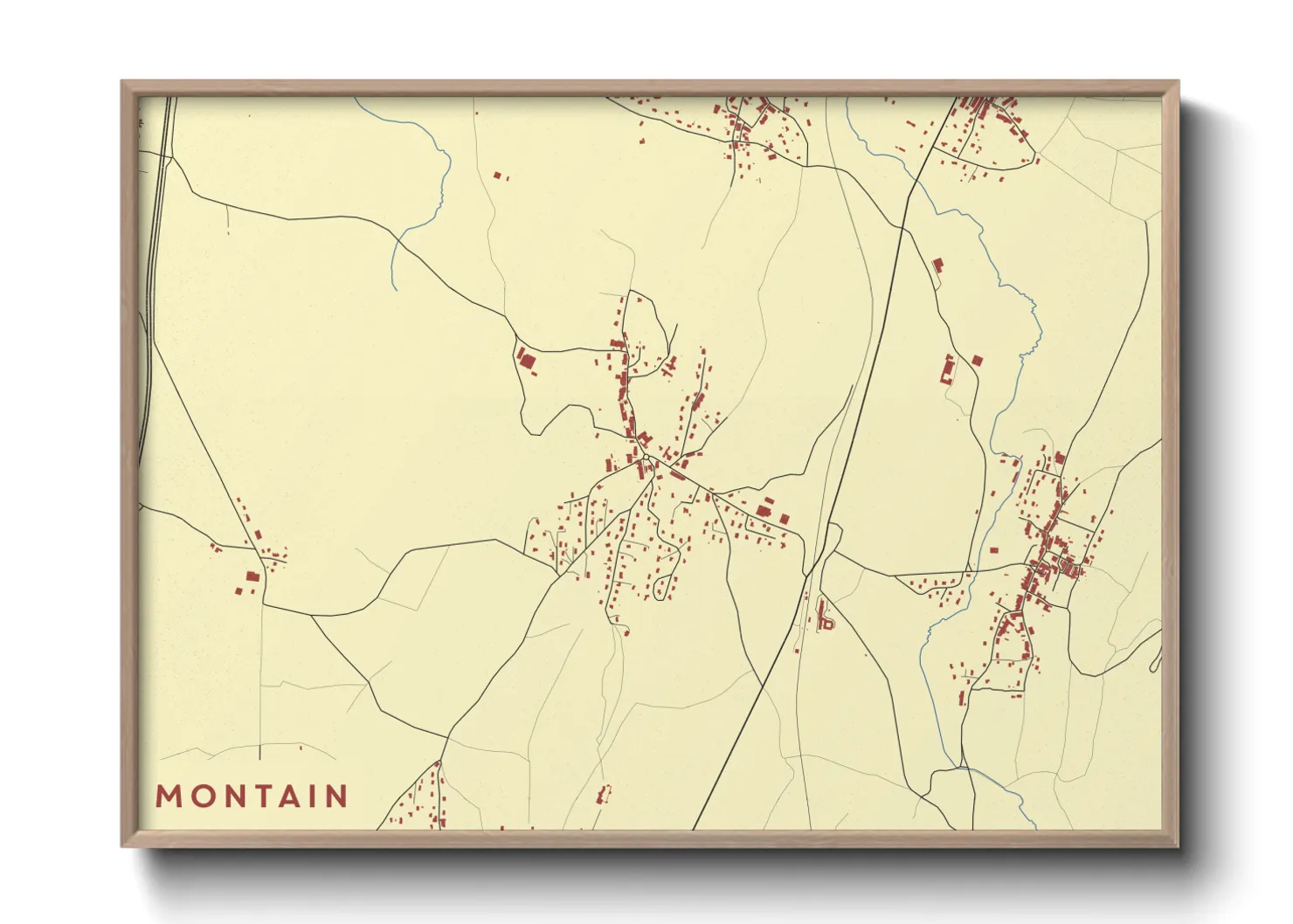 Une affiche de carte sur Montain
