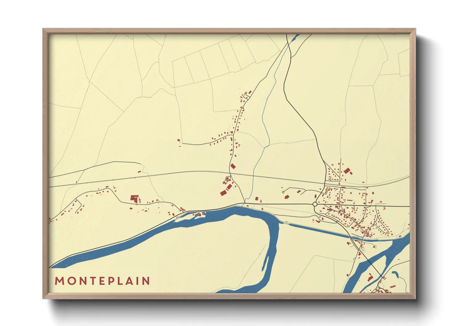 Une affiche de carte sur Monteplain