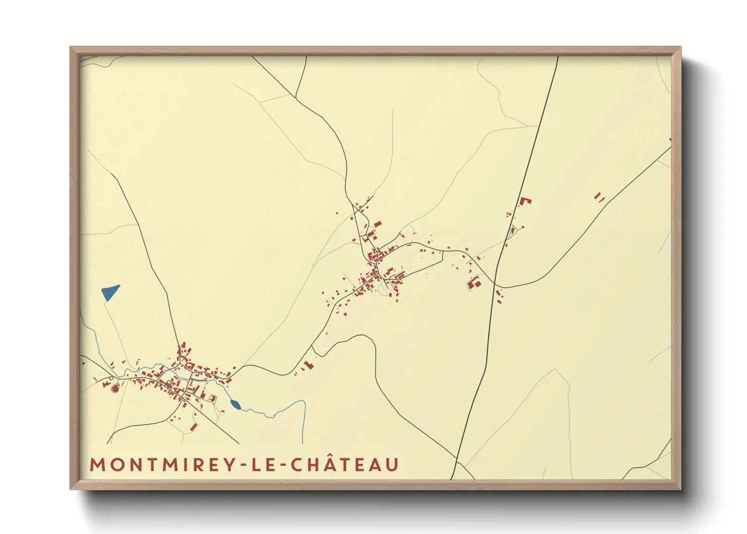 Une affiche de carte sur Montmirey-le-Château
