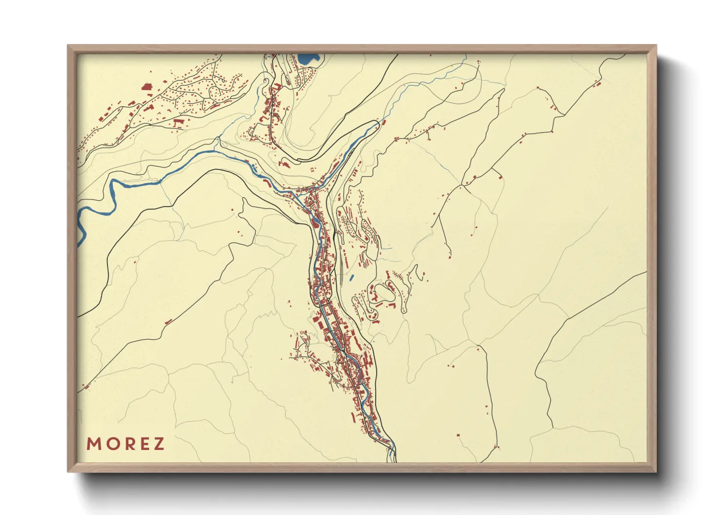 Une affiche de carte sur Morez
