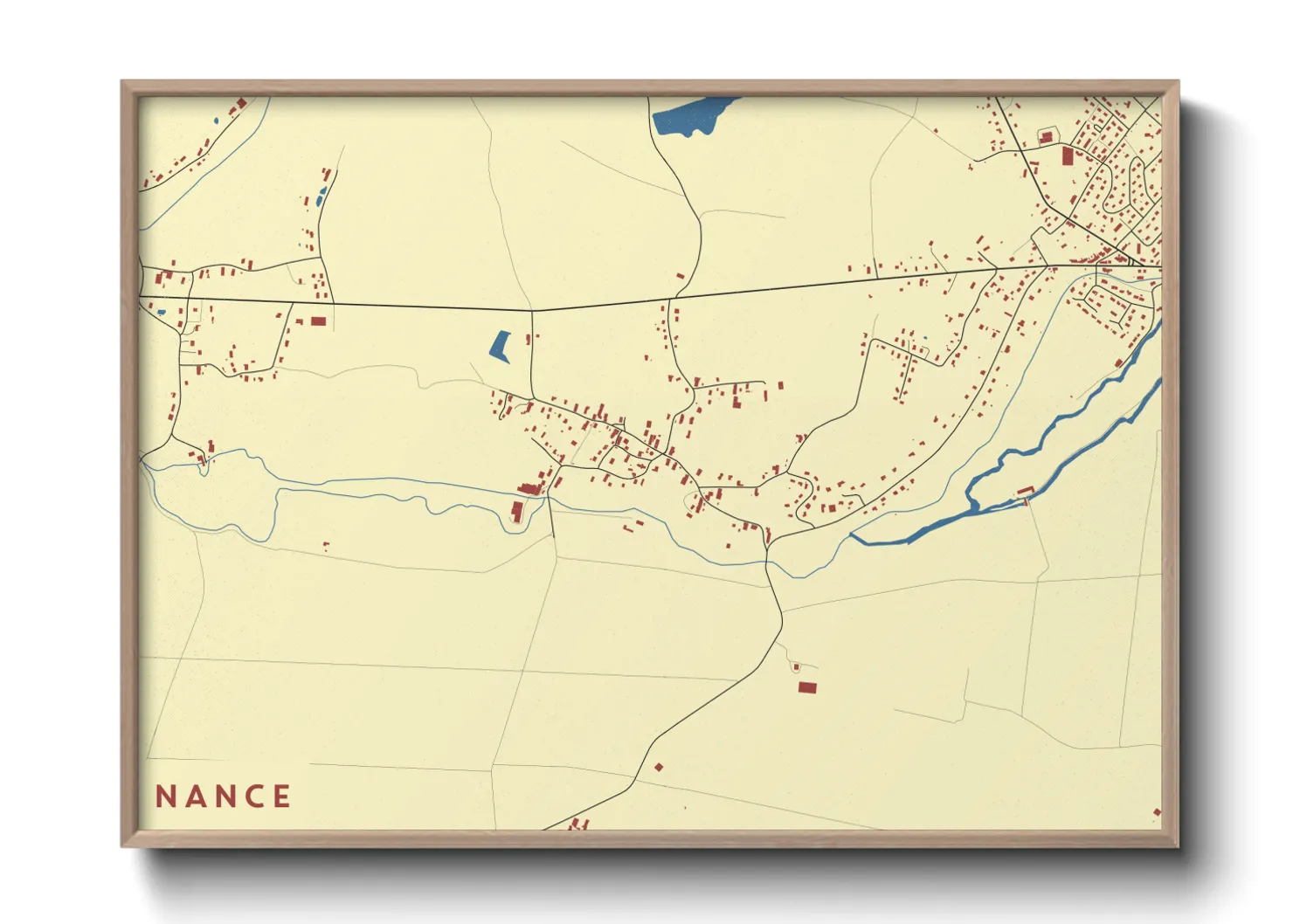 Une affiche de carte sur Nance