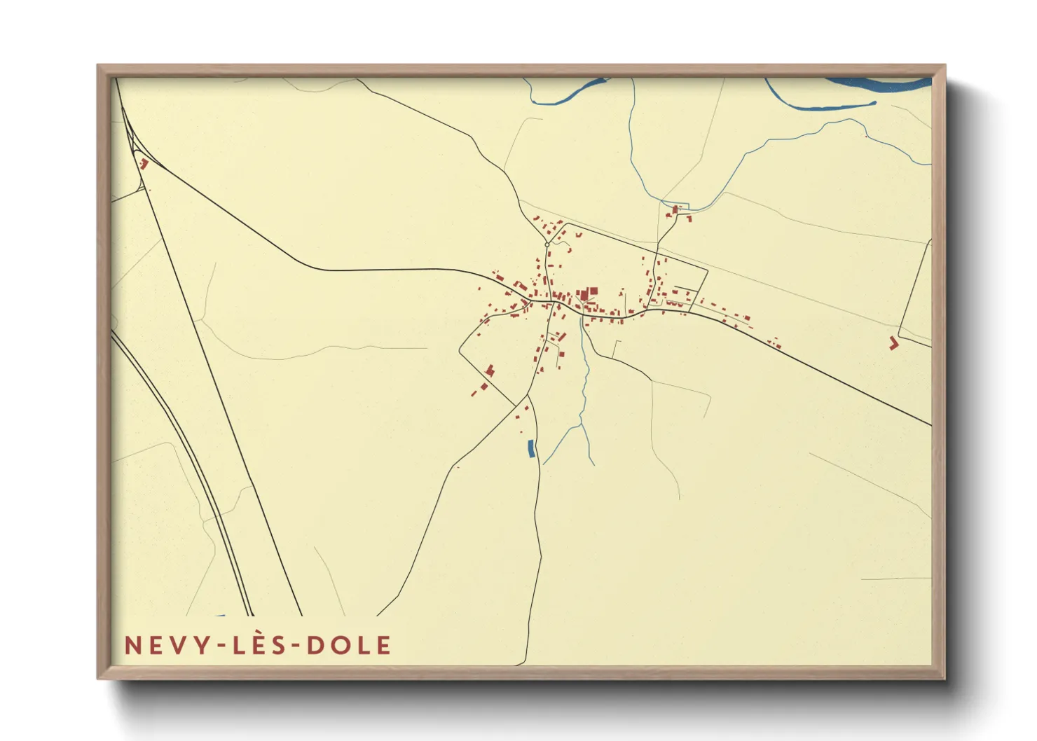 Une affiche de carte sur Nevy-lès-Dole