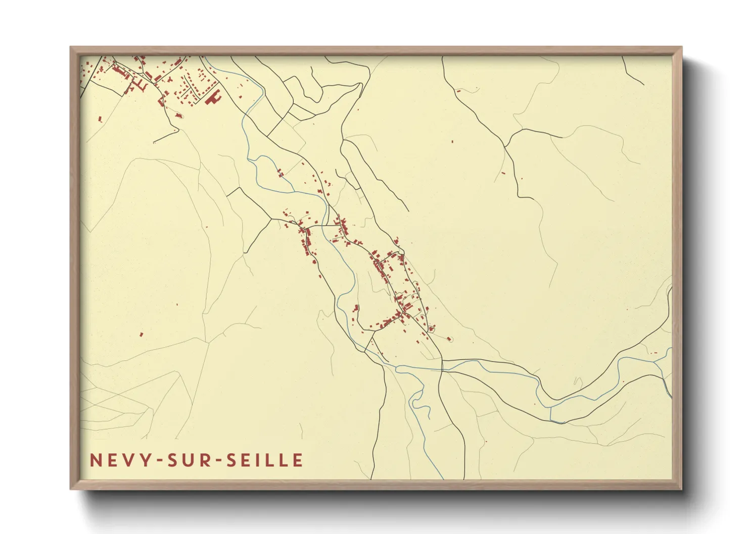 Une affiche de carte sur Nevy-sur-Seille