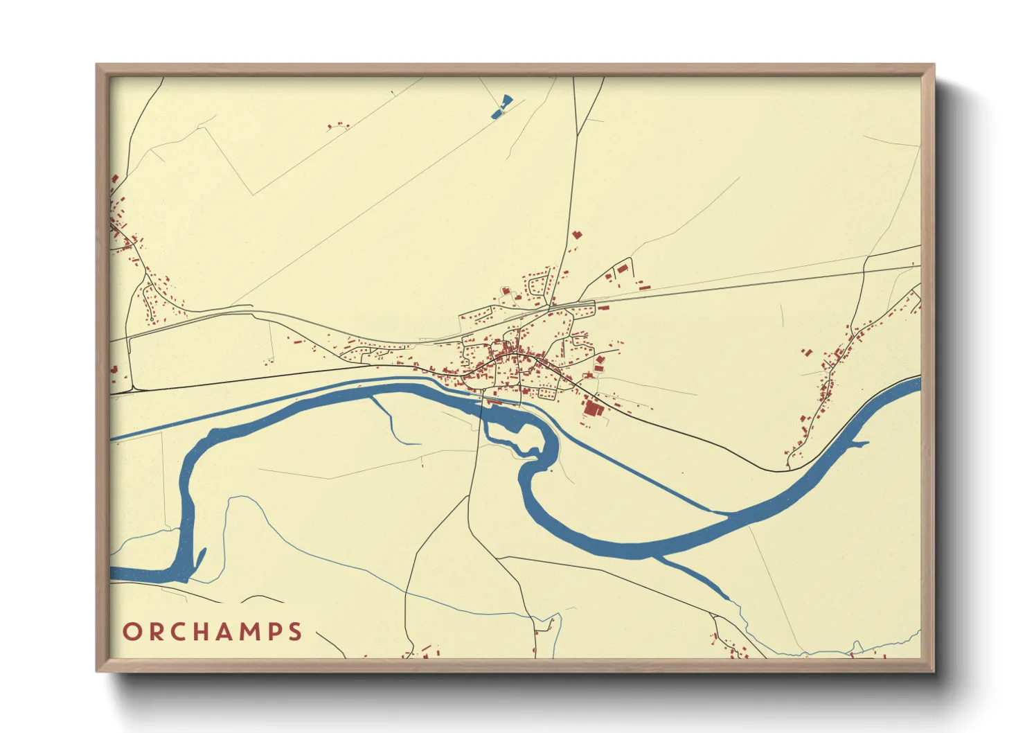 Une affiche de carte sur Orchamps
