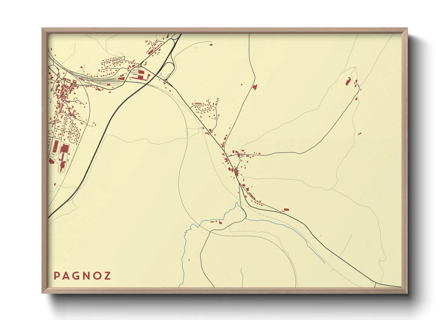 Une affiche de carte sur Pagnoz