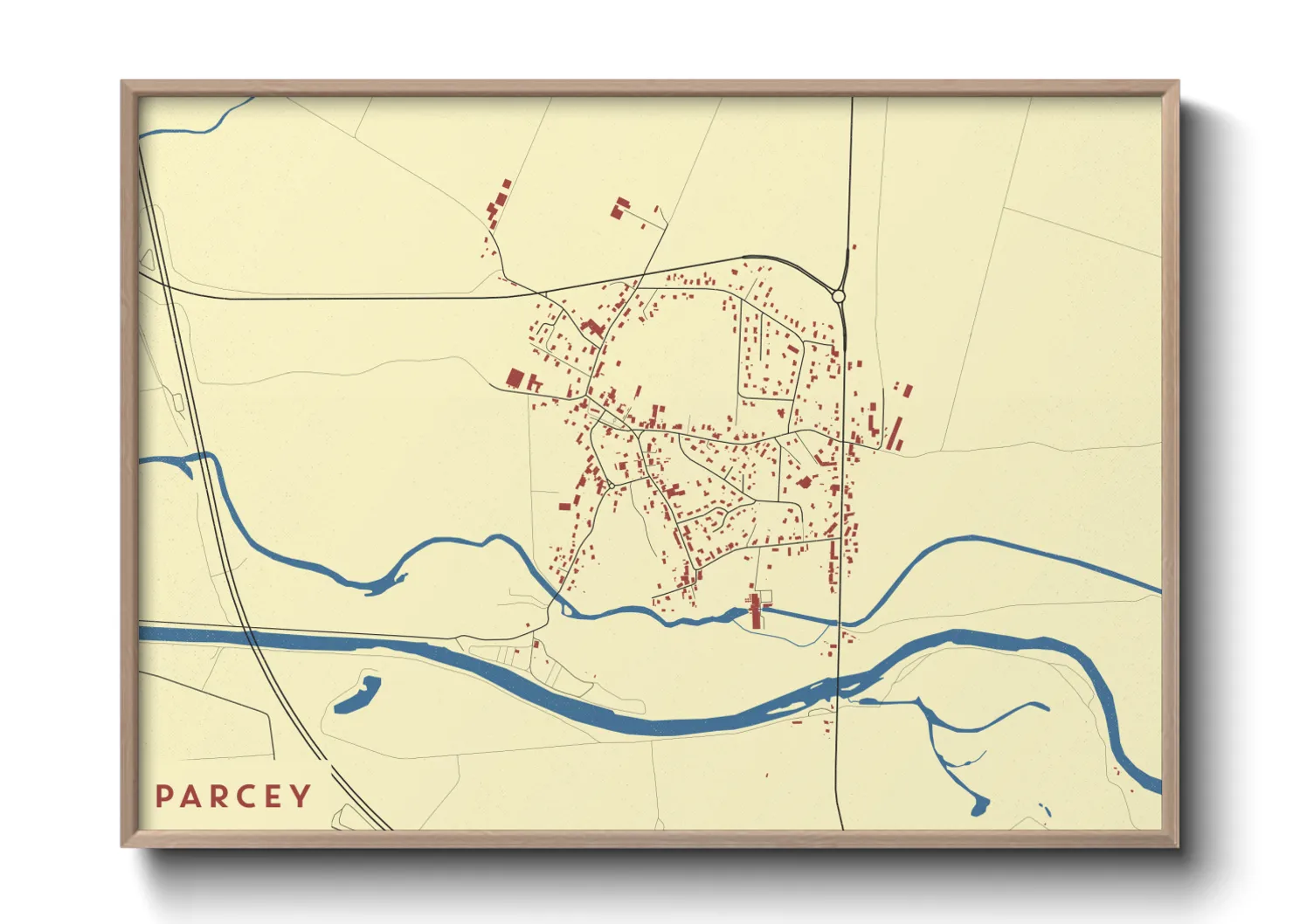 Une affiche de carte sur Parcey