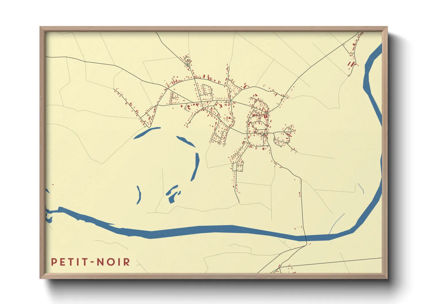 Une affiche de carte sur Petit-Noir