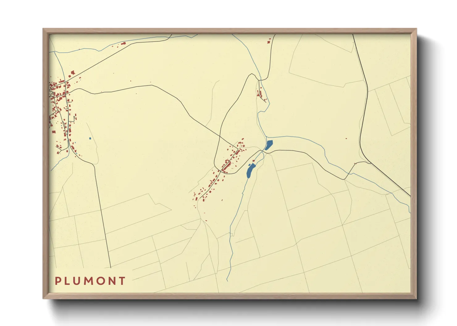 Une affiche de carte sur Plumont
