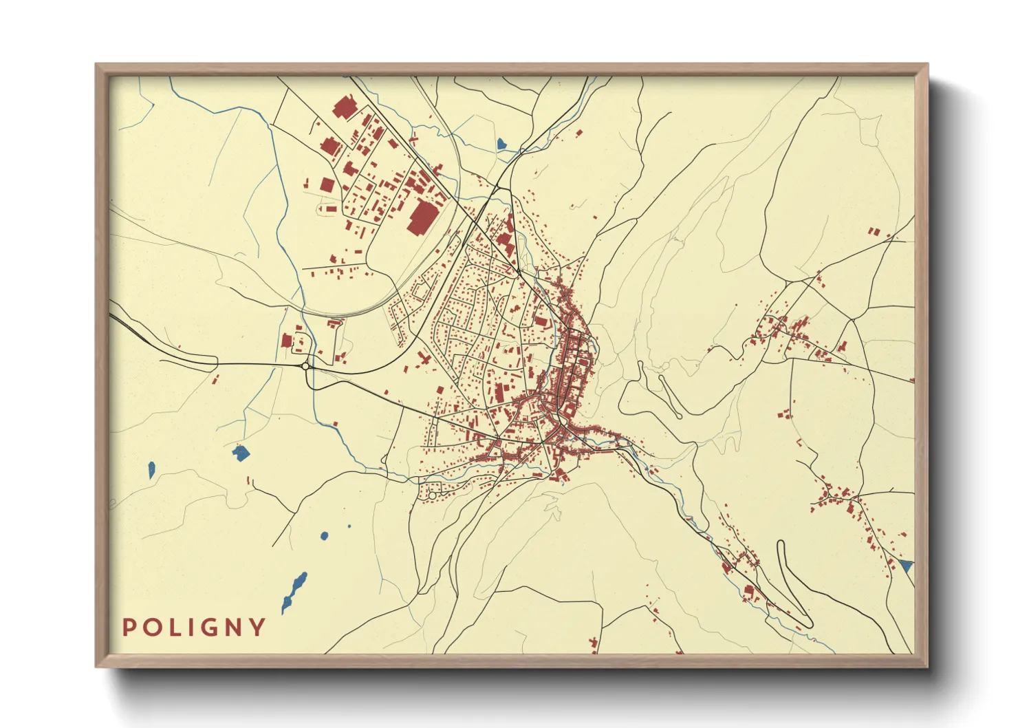 Une affiche de carte sur Poligny