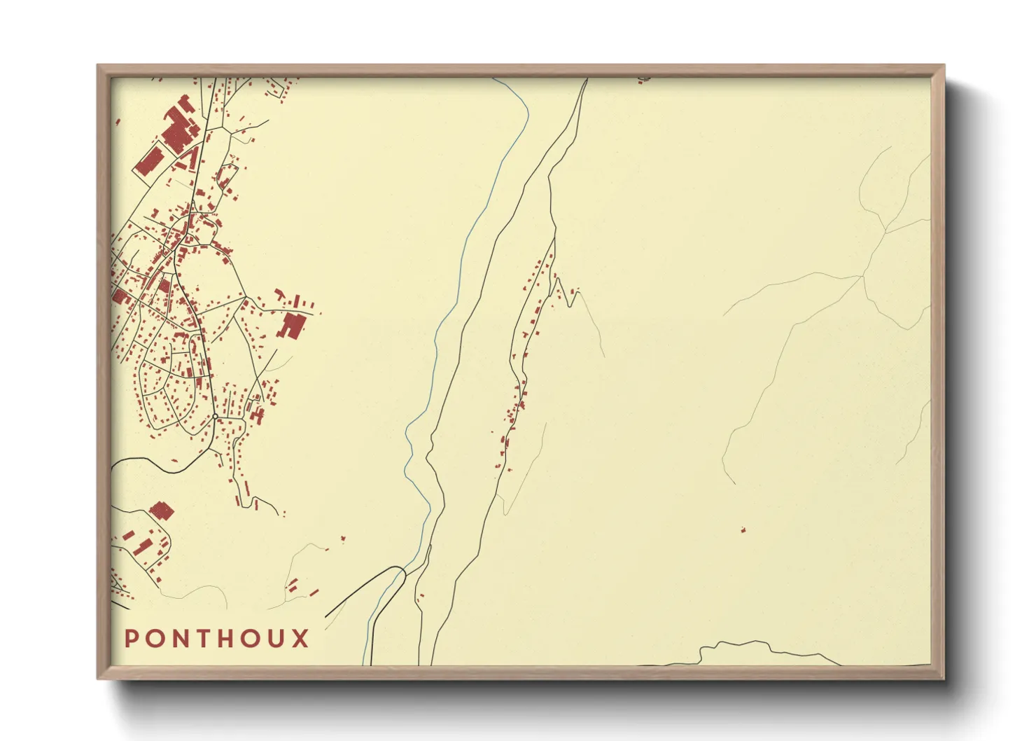 Une affiche de carte sur Ponthoux