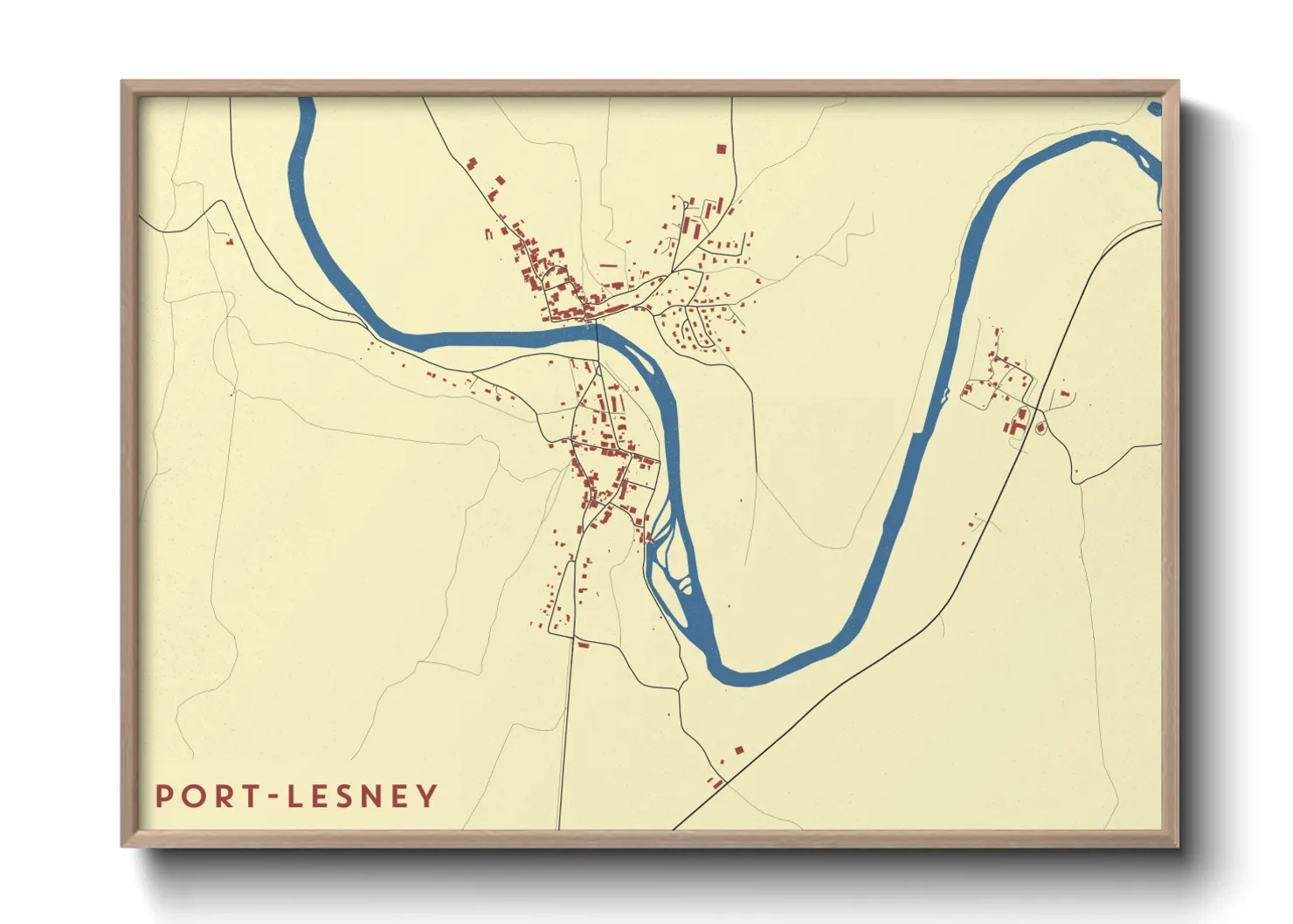 Une affiche de carte sur Port-Lesney