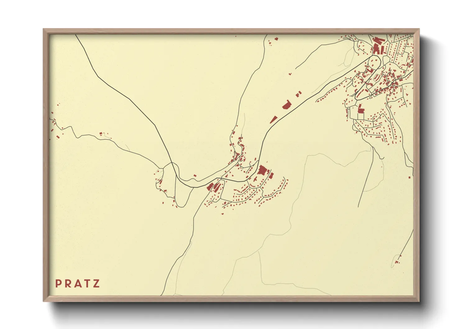 Une affiche de carte sur Pratz