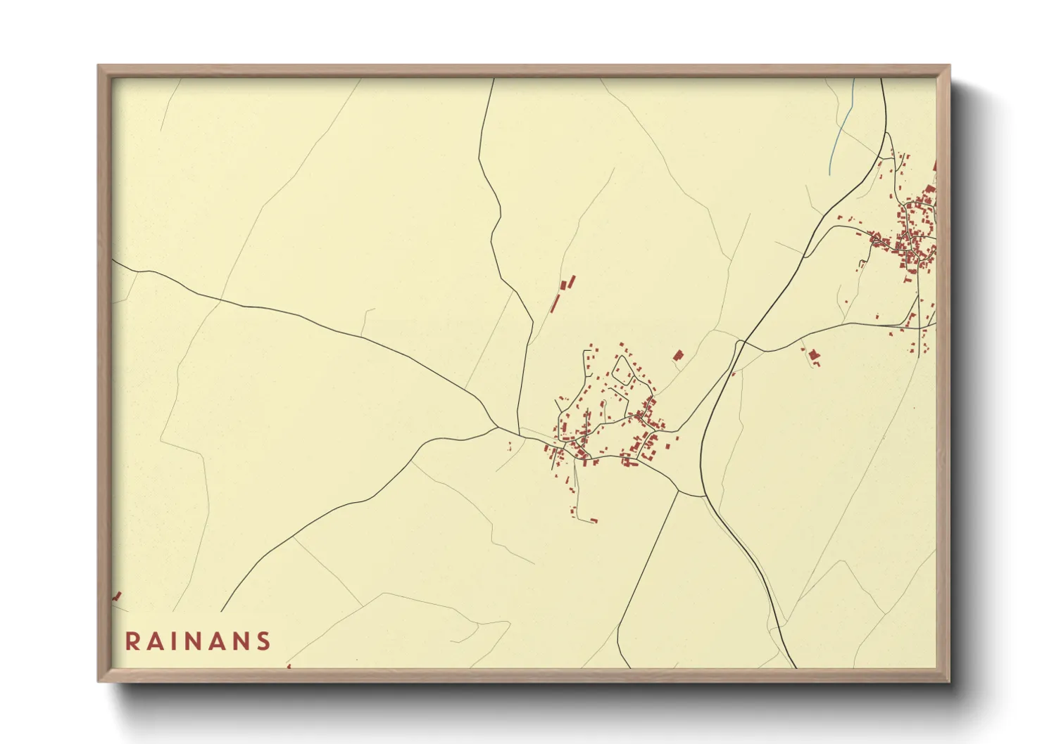 Une affiche de carte sur Rainans