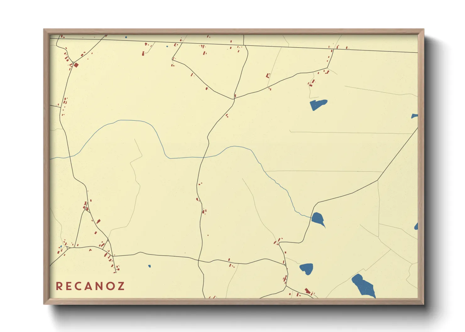 Une affiche de carte sur Recanoz