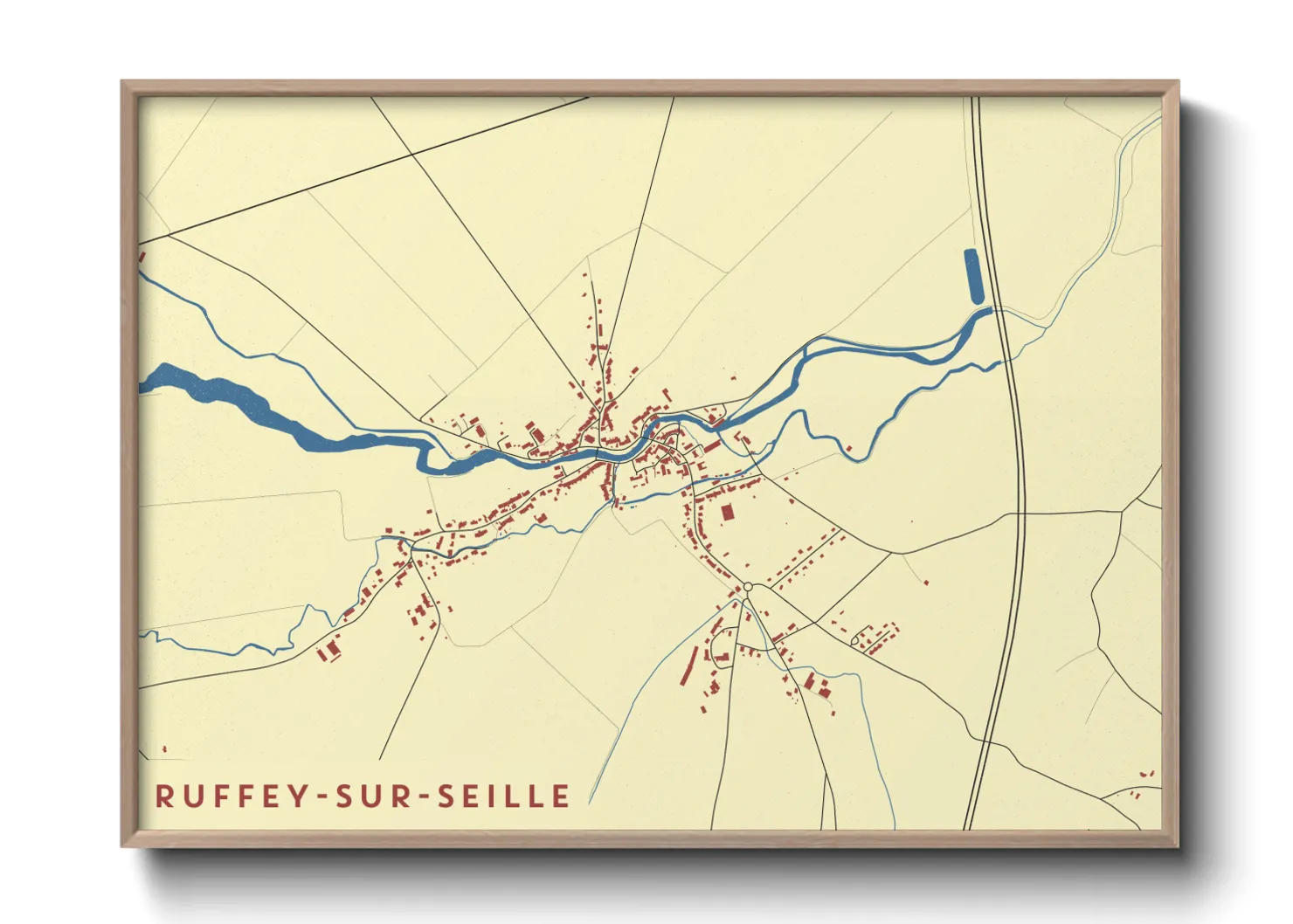 Une affiche de carte sur Ruffey-sur-Seille