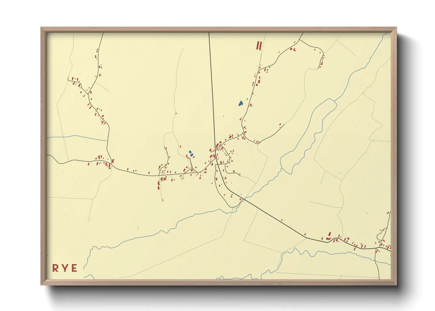 Une affiche de carte sur Rye