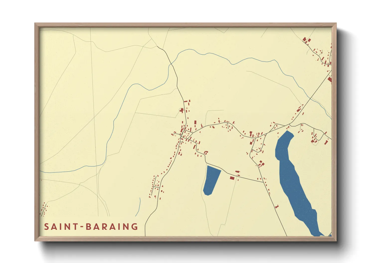 Une affiche de carte sur Saint-Baraing