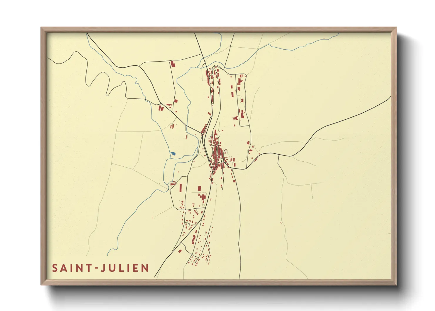 Une affiche de carte sur Saint-Julien