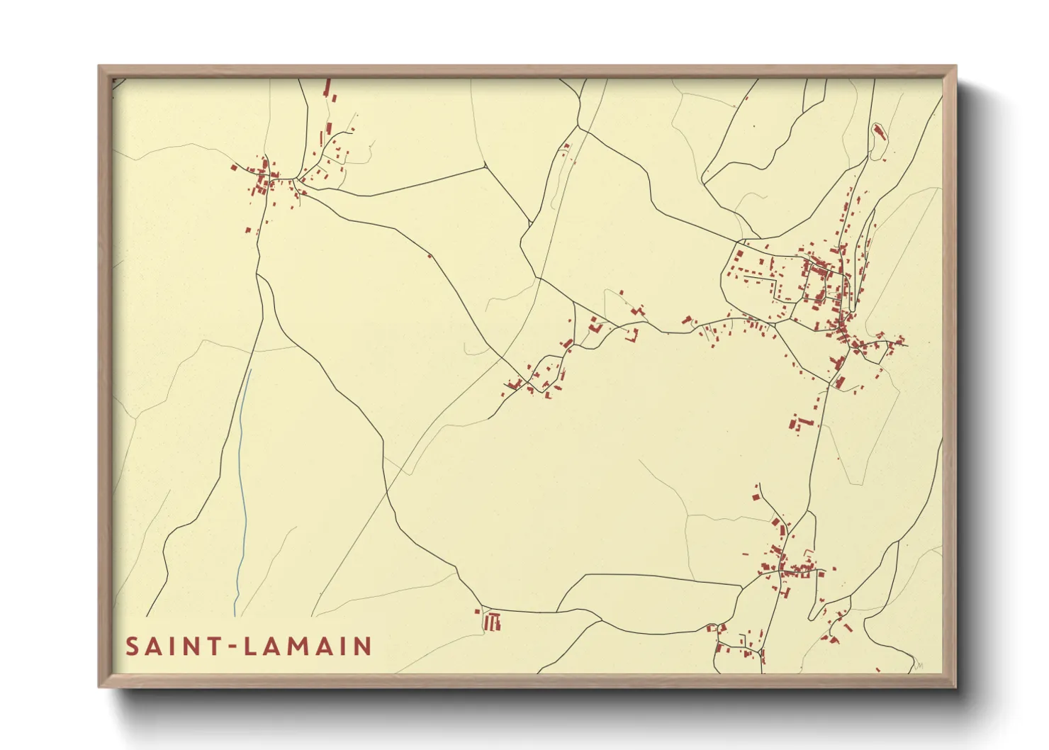 Une affiche de carte sur Saint-Lamain