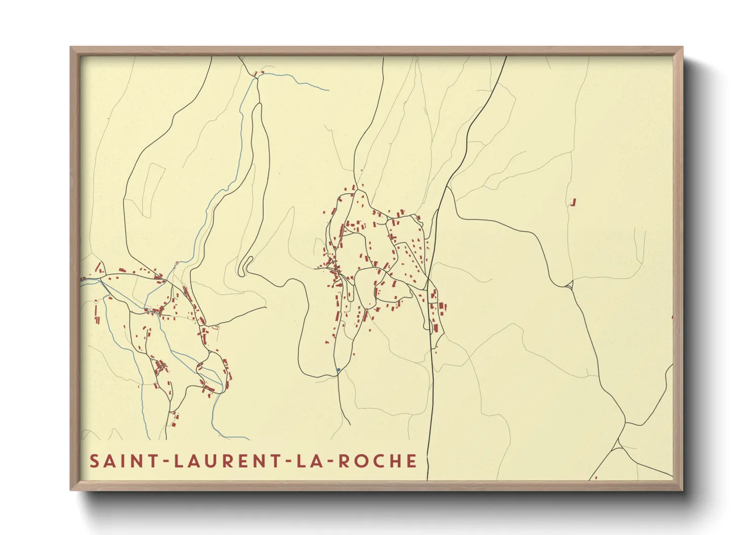 Une affiche de carte sur Saint-Laurent-la-Roche