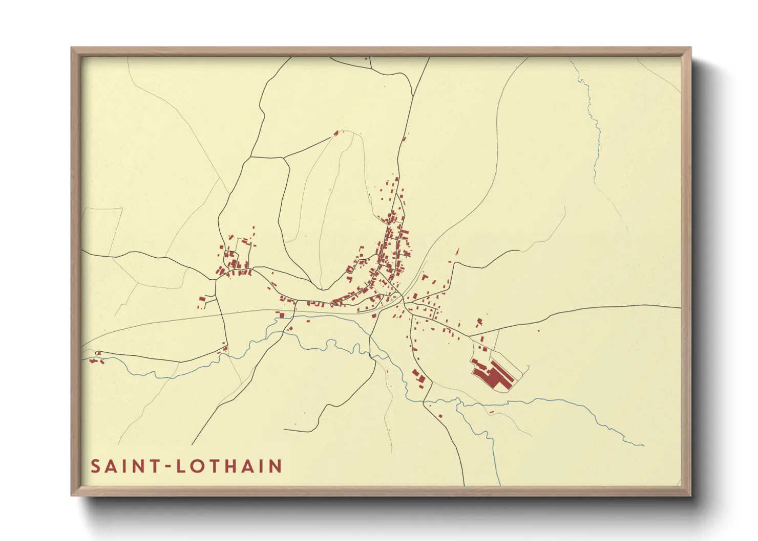 Une affiche de carte sur Saint-Lothain