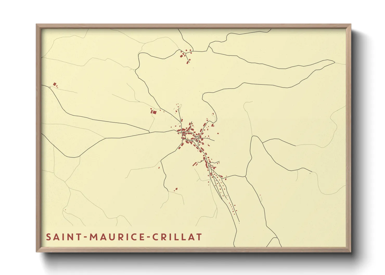 Une affiche de carte sur Saint-Maurice-Crillat