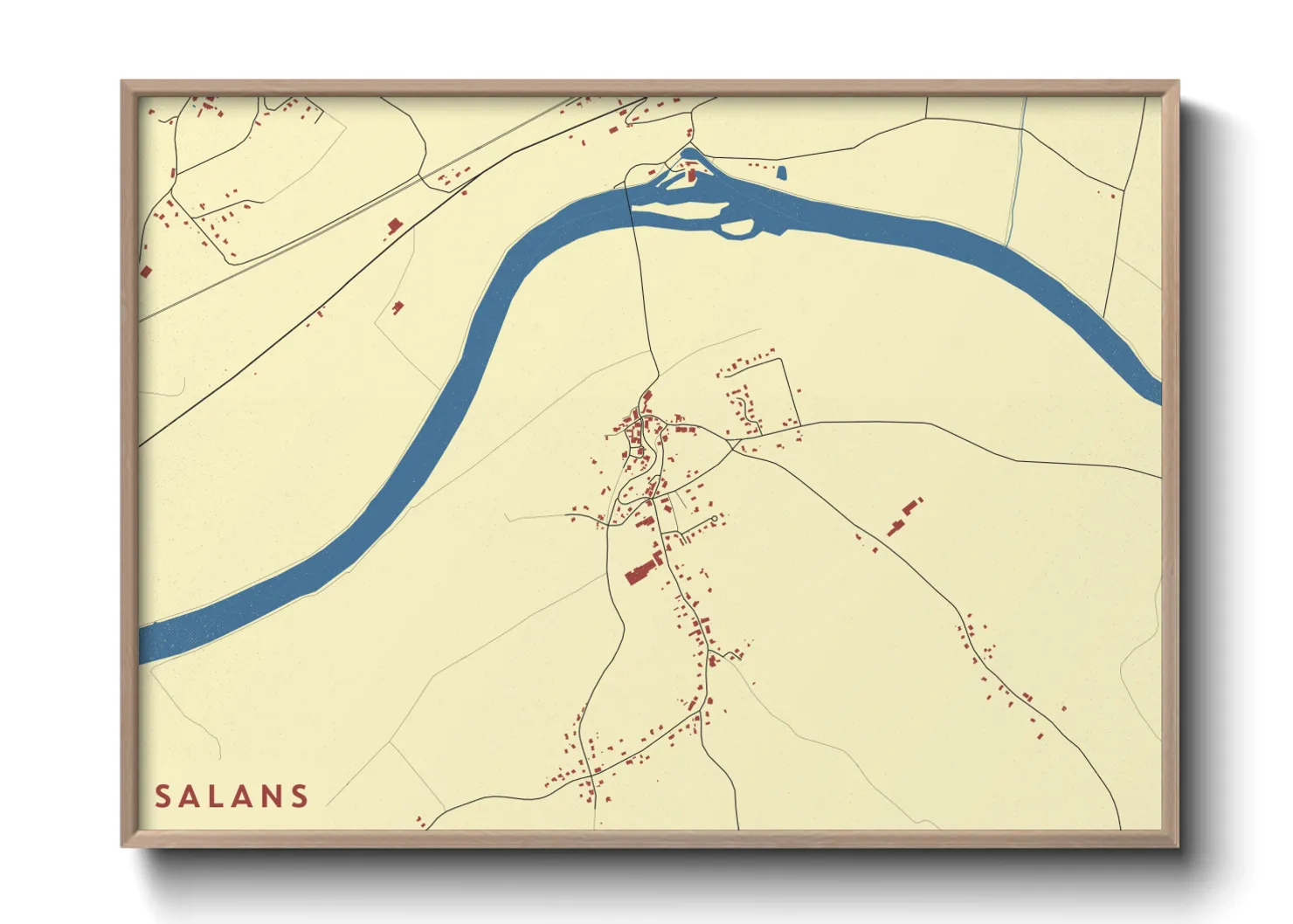 Une affiche de carte sur Salans