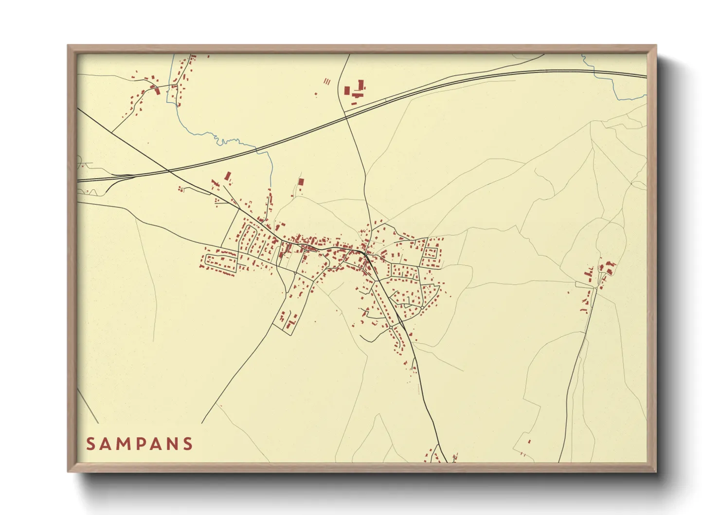 Une affiche de carte sur Sampans