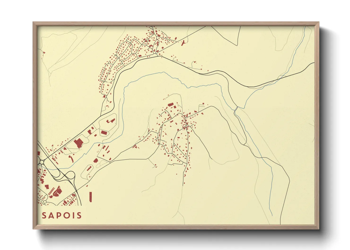 Une affiche de carte sur Sapois