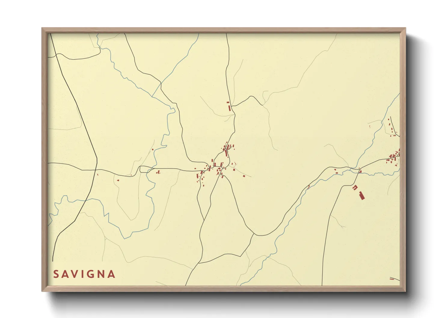 Une affiche de carte sur Savigna