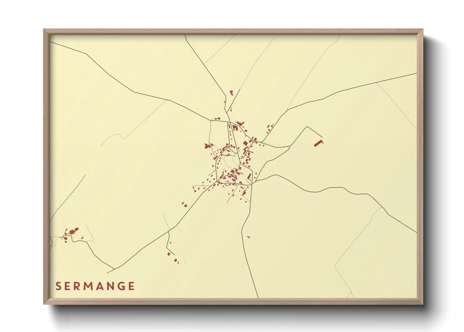Une affiche de carte sur Sermange