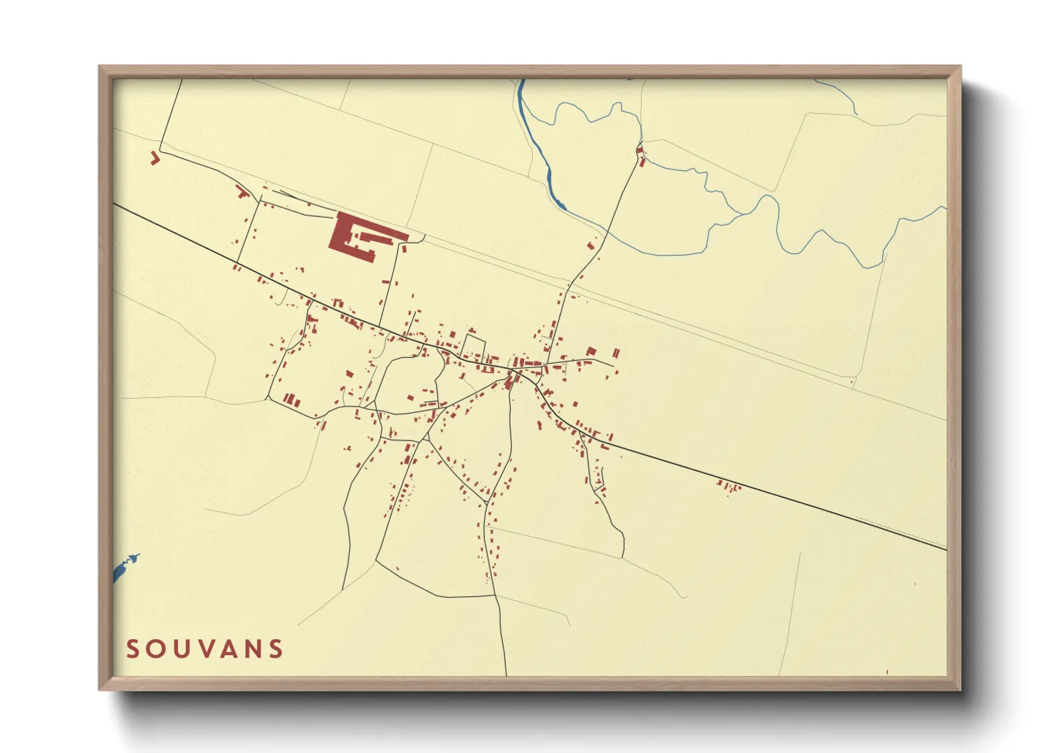 Une affiche de carte sur Souvans