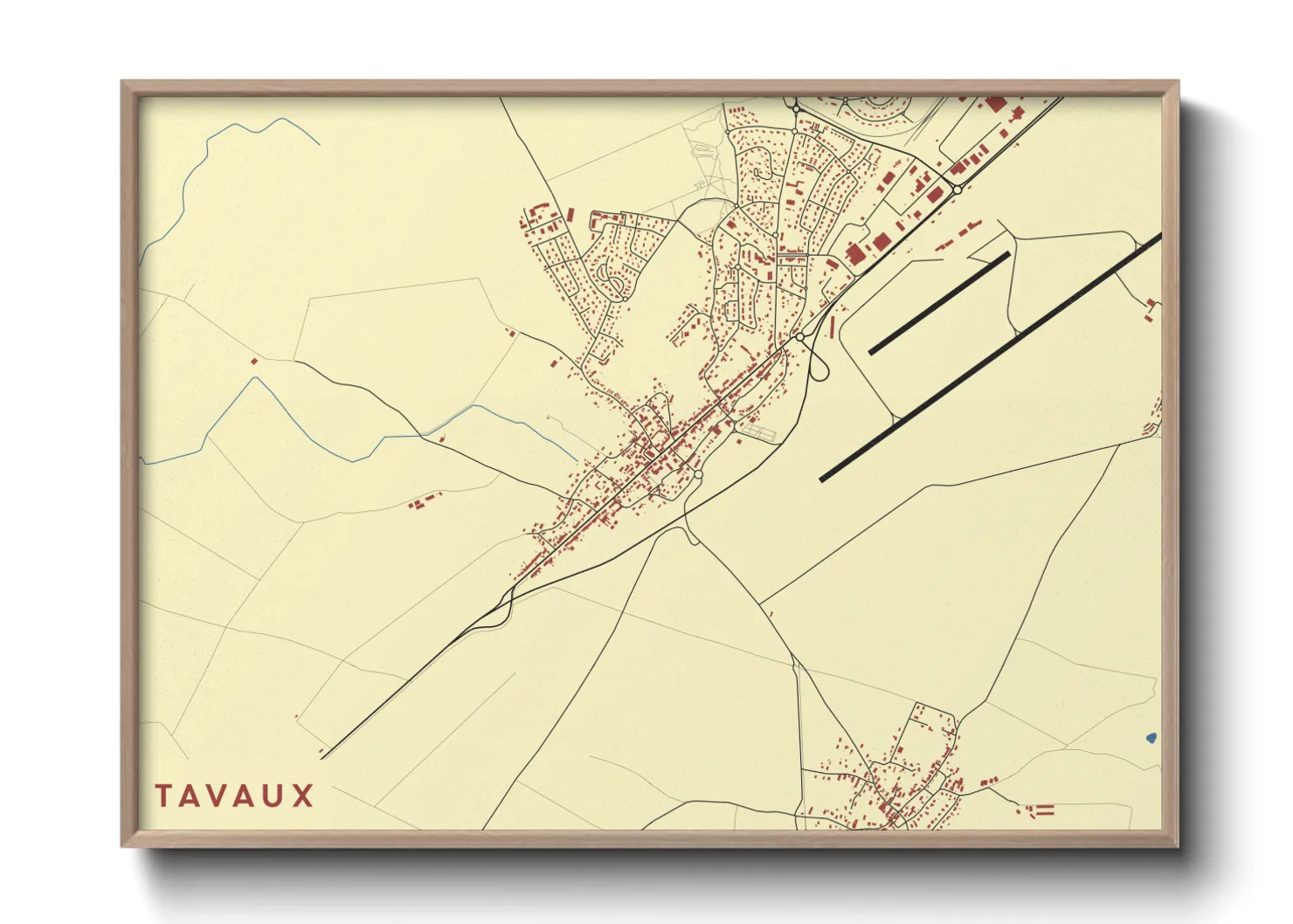 Une affiche de carte sur Tavaux