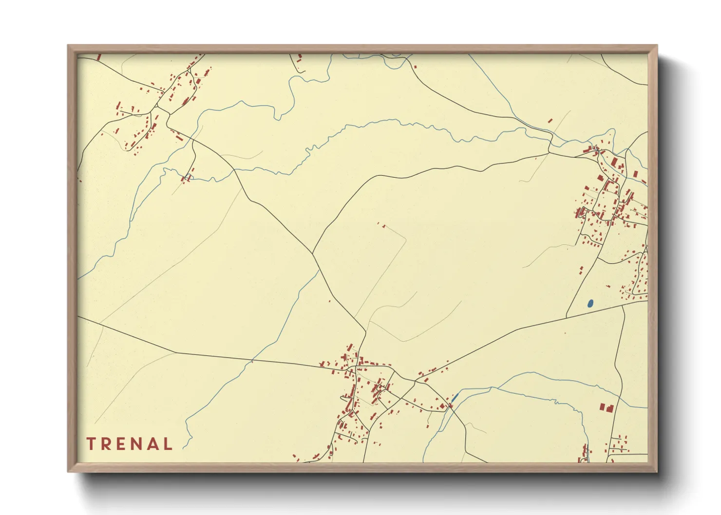 Une affiche de carte sur Trenal